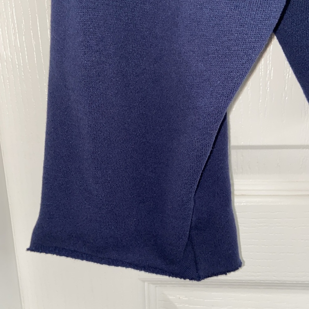 MILAN ITALY 1991 Vintage Retro Look Cropped Navy Blue Sweatshirt Embroidered - Picture 6 of 8